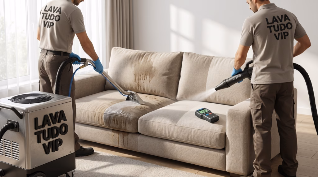 Sofá limpo com secagem rápida Lava Tudo VIP