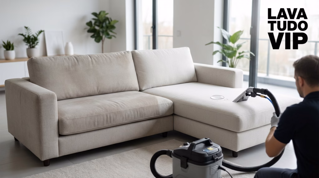 Sofá impermeabilizado antes e depois